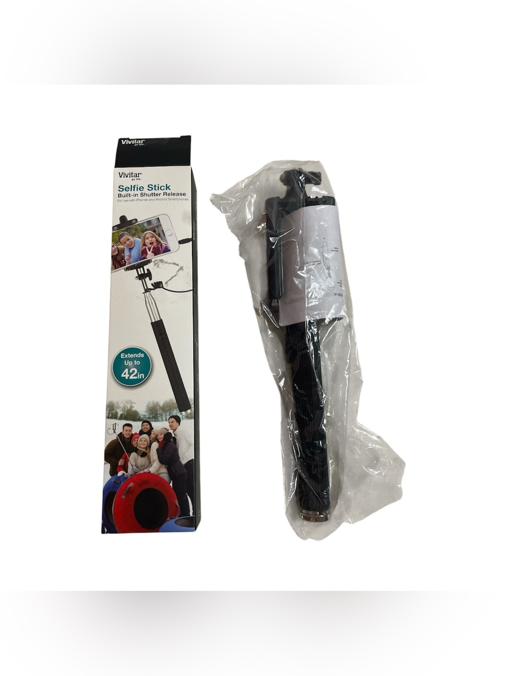 Vivitar Selfie Stick Built-In Shutter Release, 42 inches Extension and Manual